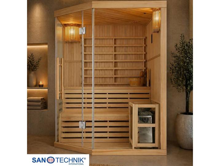 Sauna, Holz, Hemlocktanne, 150x200x150 cm, Freizeit & Co, Wellness & Gesundheit, Sauna