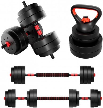 Conjunto de Halteres "Lion 20" 20Kg (Vermelho/Preto) - ATHLER