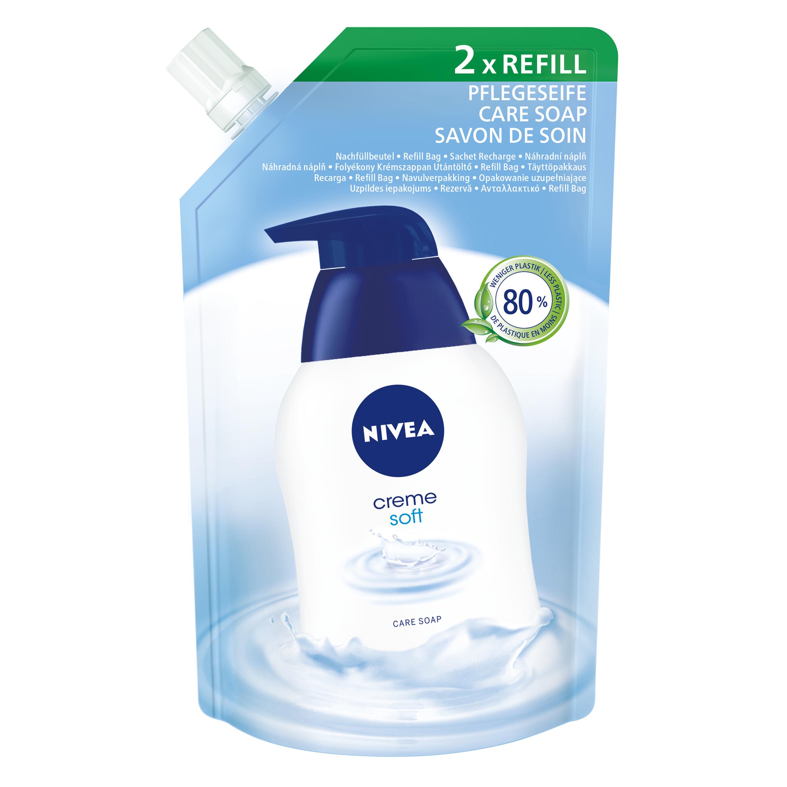 Nivea Creme Soft Refill (Flüssigseife, Handseife Nachfüllpackung, 500 ml) (4006000184036)