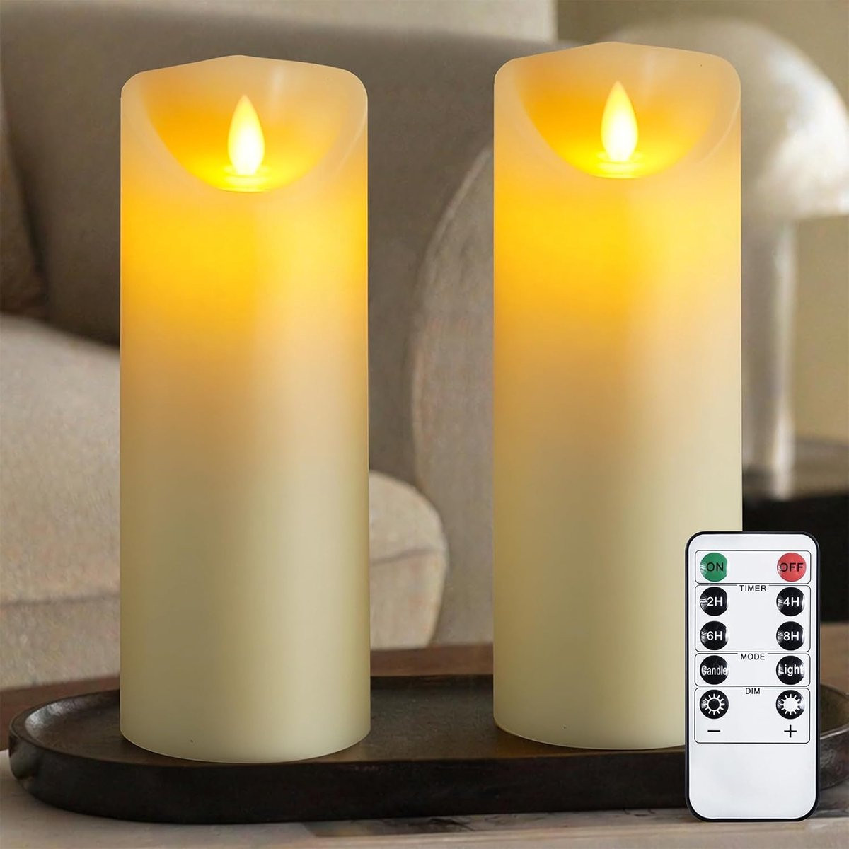 Ivoor LED Kaarsen met Bewegende Vlam voor Sfeerverlichting