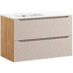 WASCHTISCH 90cm Elora Beige und Holz