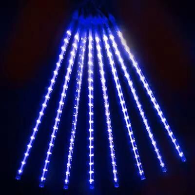 Uplift Treasures LED Meteor Shower Rain Lights blue 8 Tube 11.8 In eu Plug