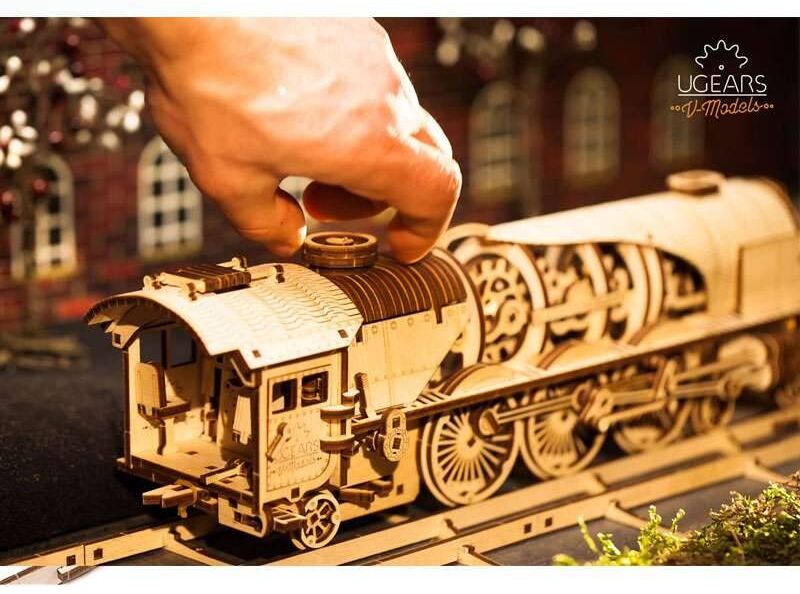 UGEARS Locomotive V-Express - Puzzle 3d Mécanique en bois