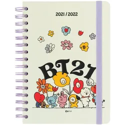 Line Friends BT21 - Školní Kalender / plánovač 2021/2022 (weiß)