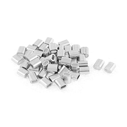 Sourcingmap Aluminium Kabelkousen voor 2mm Stalen Draad Touw - 50 Stuks