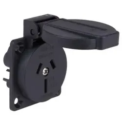 PCE 1037-0s Anbausteckdose australisch schwarz 15A 10370s
