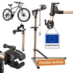 Relaxdays Fahrrad-Montageständer bis 50 kg Gold,Schwarz