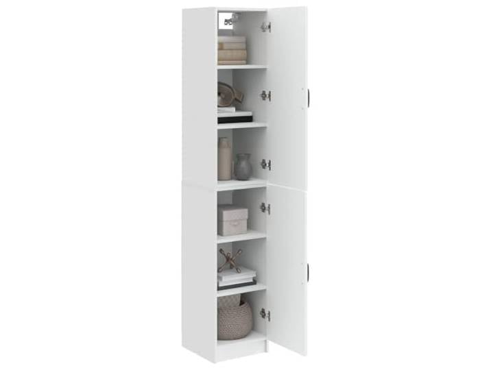 KTHLBRH 2-teiliges Schrank-Set aus poliertem Holz, weiß 4 Einlegeböden, 2 Türen, 20 kg pro Regal, Montage erforderlich, Schrank und Schrank