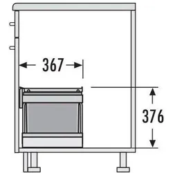 Hailo 3644831 Abfallsammler, Abfalleimer, Grau, Silber
