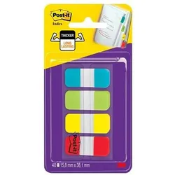 Post-it, Haftnotiz, Haftnotizen-Set Index Bunt 40 Blatt 15,8 x 38 mm (6 Stück) (38 x 15.80 mm)