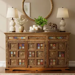 Sideboard Wohnzimmerkommode handgearbeitet mit drei Schubladen