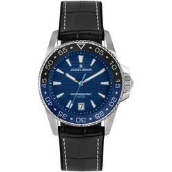 Jacques Lemans 1-2205B Herrenuhr Quarz Liverpool Diver Schwarz/Blau