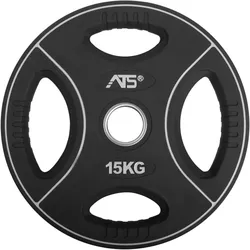TRENDY SPORT ATS Premium Urethan Polyurethan-Hantelscheiben 50 mm schwarz 15 kg