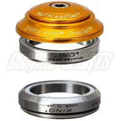 Chris King DropSet 4 Steuersatz, Edelstahl-Lager, 1 1/8", GripLock, IS42/28.6 | IS42/30 45x45, gold