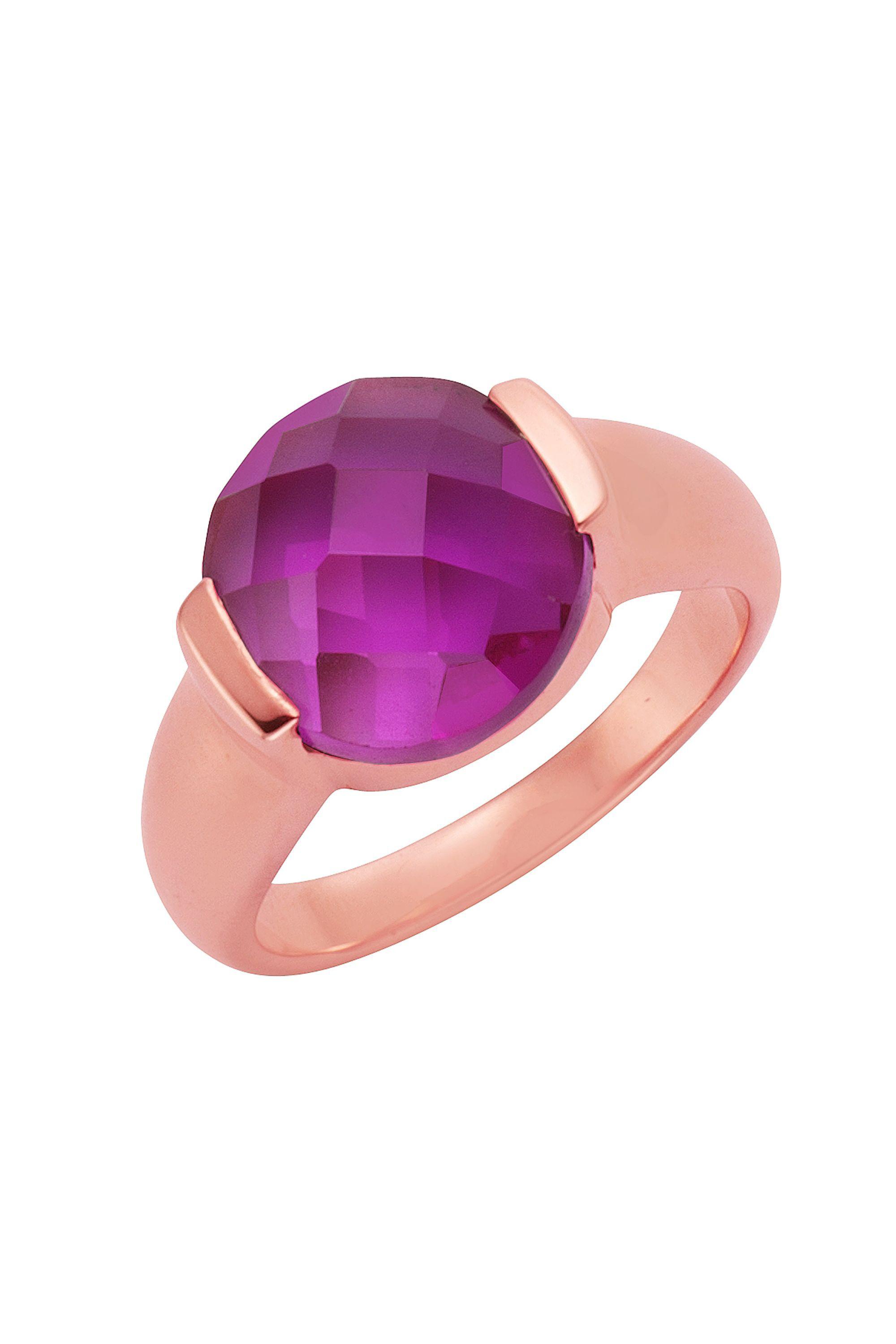 Jamelli Ring 925 Silber Quarz pink (beh.)