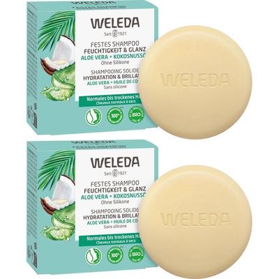 Weleda festes Shampoo Feuchtigkeit & Glanz 2x 2x50 g