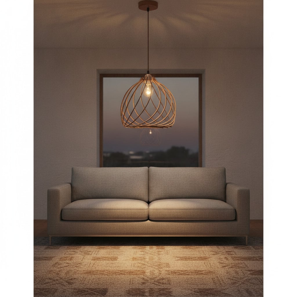 Nova Luce Adana hanglamp, bruin hout, E27, Ø 35 cm, dimbaar