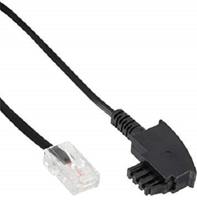 Helos Anschlusskabel TAE F RJ45 8P2C Router 10 m Netzwerk F-Typ Koax RJ-45 Schwarz (156692)