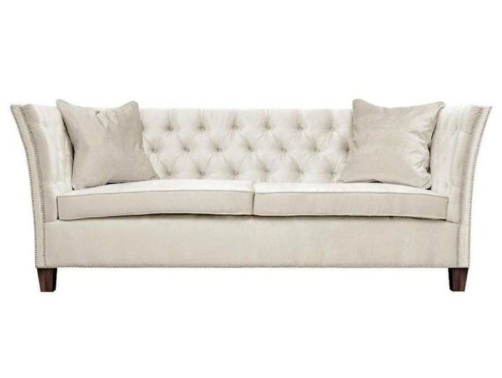 Xlmoebel Chesterfield-Sofa Beige Dreisitzer Sofa aus Samt für Wohnzimmer und Praxis, Sofa 1 Teile, Made in Europa