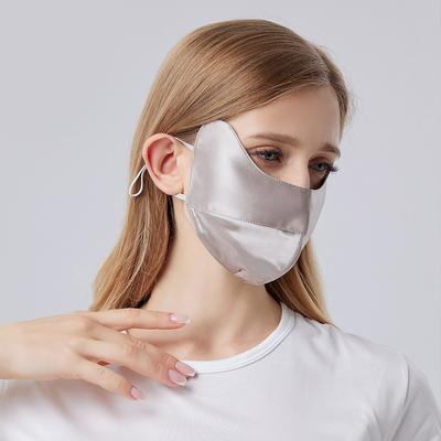 Lush Living Finds Mulberry Silk UV Protection Face Mask & Eye Shield For Breathable Anti Wrinkle Comfort deep Space Grey