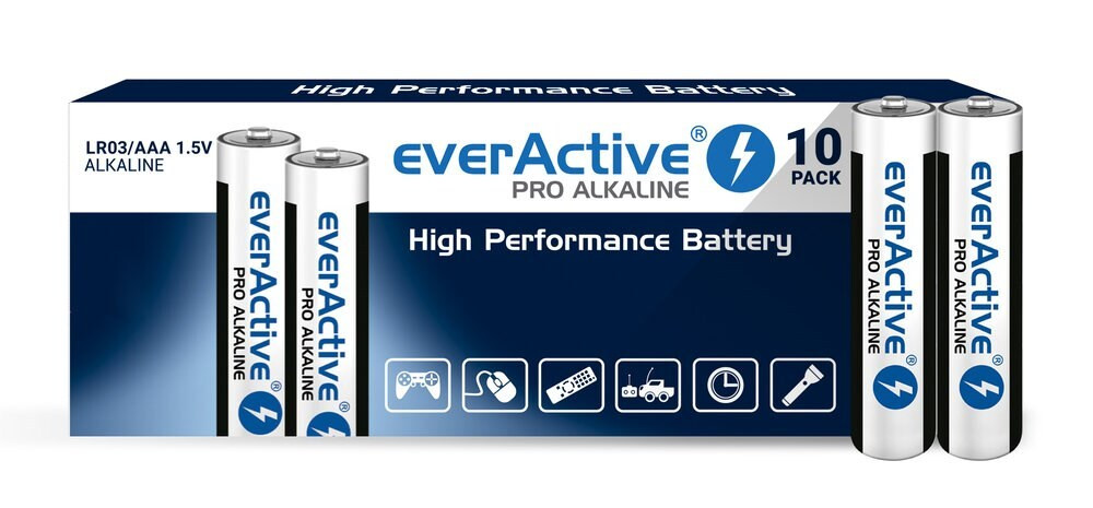 everActive Pro Alkaline LR03 AAA batterijen - 10 stuks