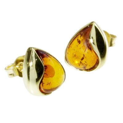 Paar Ohrstecker OSTSEE-SCHMUCK "- Jeska - Gold 585/000 - Bernstein" Gr. 12, gold (gold 585, goldfarben, gelb), Ohrringe, Damen, 12, Gelbgold 585