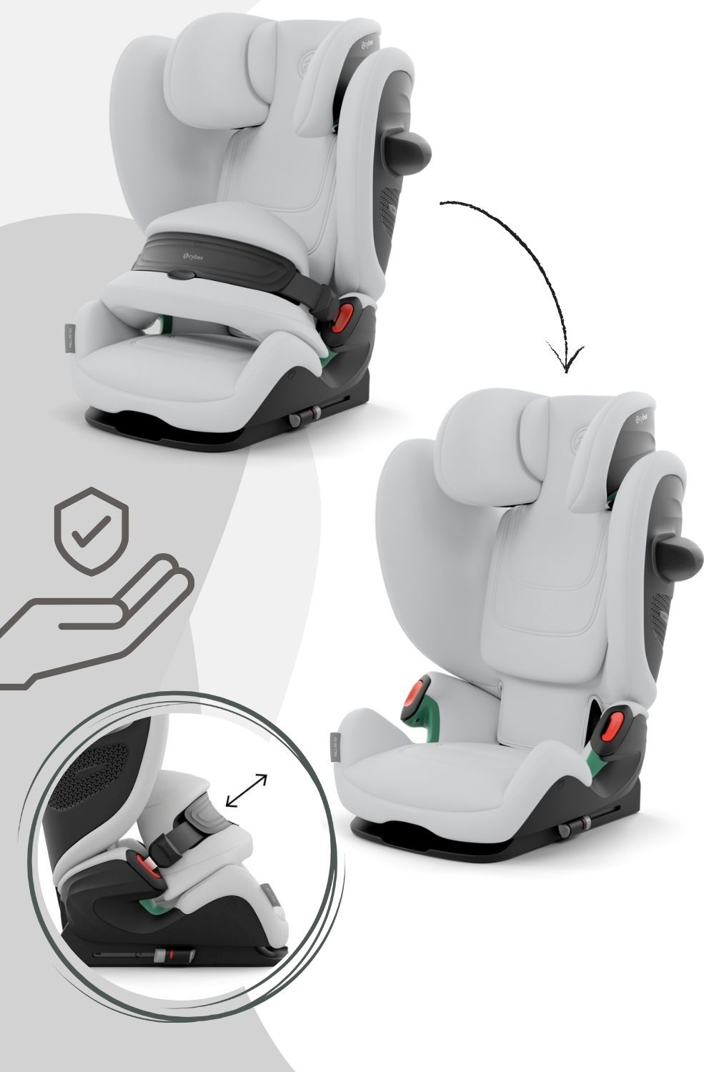 CYBEX Pallas G2, ISOFIX + Sicherheitsgurt, 1-2-3 (9 - 36 kg; 15 months - 12 years), 3-Punkt, Seitenschutz, Kopfstütze, Abwaschbare Abdeckung