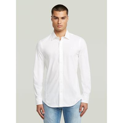 Langarmshirt G-STAR "Uniform Slim Hemd", Herren, Gr. XL, weiß, Obermaterial: 69% Baumwolle, 31% Polyester, Shirts Langarmshirt