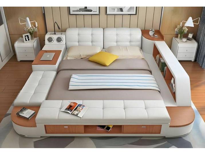 Xlmoebel Multimediabett Multifunktionsbett mit Sofa-Funktion und modernem Design (Bett), Hergestellt in Europa