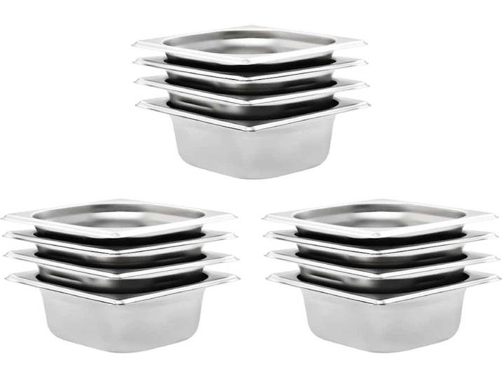 vidaXL - Gastronormbakken - 12 - st - GN - 1/6 - 65 - mm - roestvrij - staal