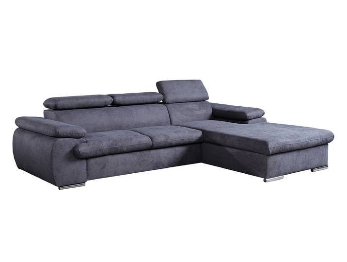 Ecksofa mit Schlaffunktion Bettkasten grau 284 x 196 cm - COAL