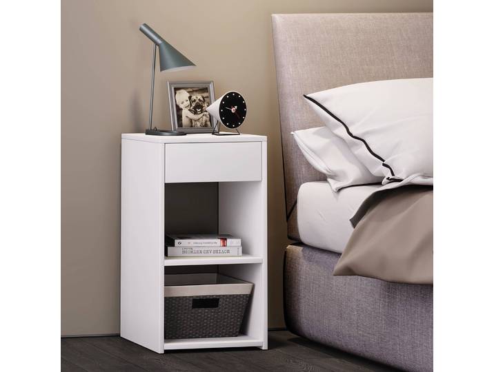Bout de canapé Sledo 65cm Blanc/Blanc