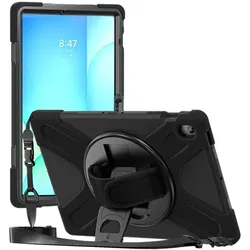 DLH Rugged Protection Galaxy Tab S10 Fe+ (Samsung Galaxy Tab S10 FE+), Tablet Hülle, Schwarz