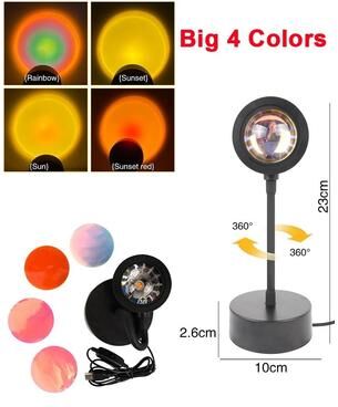 Uplifted Finds USB Sunset Projector Lamp With Adjustable Head For Mood Lighting 4 Color Projector