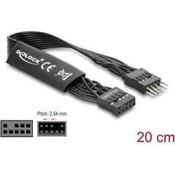 DELOCK HD Audio Flachbandkabel 9Pin Pfostenst > Bu 20cm schw