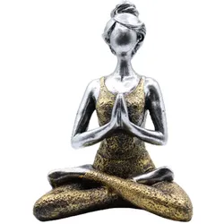 Yoga Lady Figure -  Silver & Gold 24cm