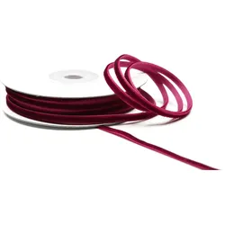 Creativery 3mm Samtband 10m Schmuckband Geschenkband Schleifenband Stoffband Uni Weinrot