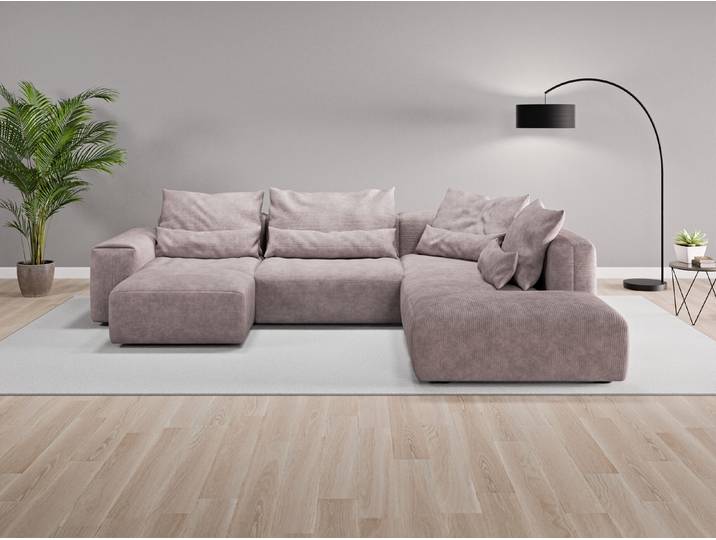 Wohnlandschaft Denver Nr. 1 links - Rosa (Altrosa) - Cordstoff