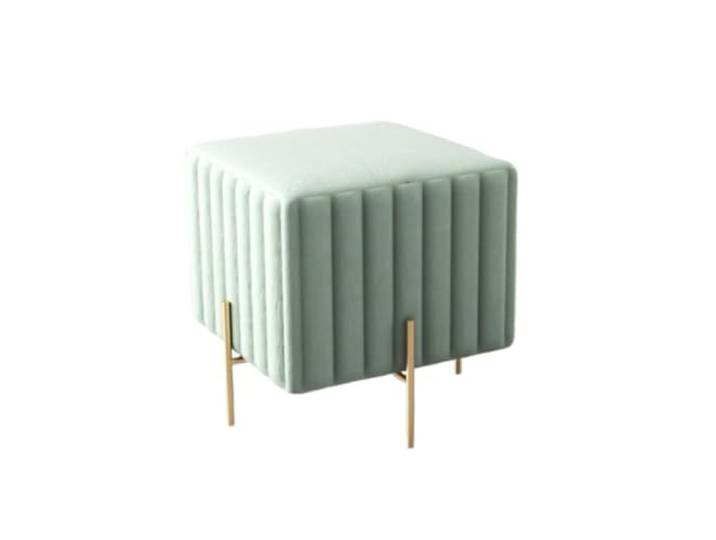 Elegante Schuhwechselbank aus Metall, Sofa im Eingangsbereich, Fußstütze Stabil, leicht zu reinigen, langlebig, vielseitig einsetzbar(Light Green(40*40*42)cm)