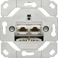 Netzwerk Anschlussdose Kategorie 6A, 2-fach, Schneidklemmtechnik, RJ45 Buchsen, Steckdose Retail