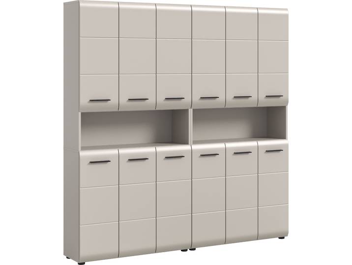 Badezimmer-Set WELLTIME, beige (kaschmir), B:180cm H:185cm T:30cm, Holzwerkstoff, MDF, Kastenmöbel-Sets, Badezimmer-Set, Bad-Kombination, Bad-Möbel, Badezimmer, Kombination, Kombi