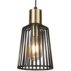 Pendel Lampe Wohn Zimmer Beleuchtung Käfig Leuchte Hänge Spot Strahler Schwarz