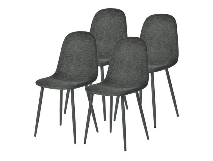 Meubles Cosy Esszimmerstühle 4er Set Webstoffbezug Grau, Metall, 40.5x85x41.5 cm, Esszimmer, Stühle