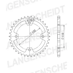 Supersprox Stahl-Kettenrad 520 36Z (Schwarz)