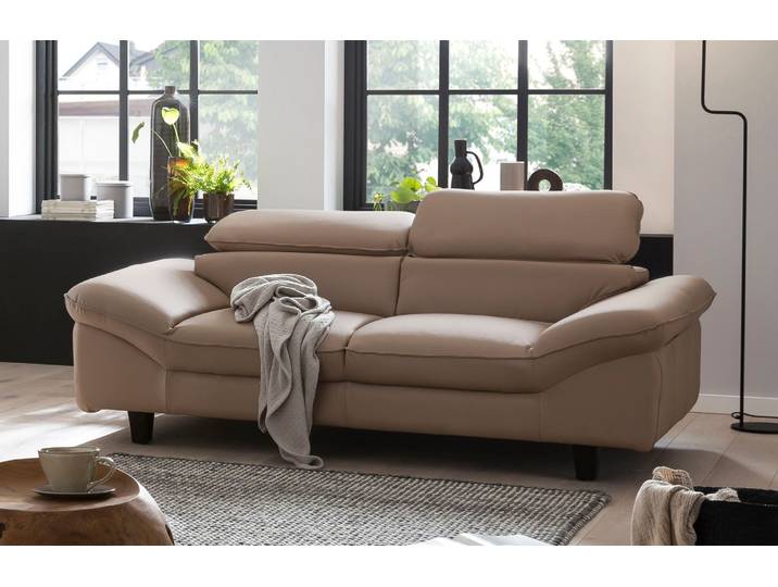 3-Sitzer HOME AFFAIRE Pilot , braun (cappuccino), B:218cm T:108cm, Sofas, 3-Sitzer, Big-Sofa mit Kopfteilverstellung