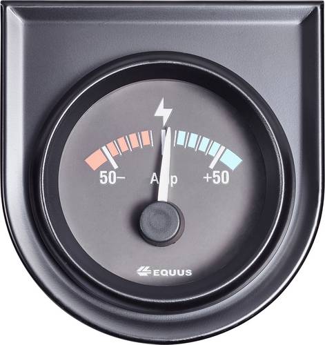 Equus 842052 Kfz Einbauinstrument Amperemeter Messbereich -50 - +50A Standart Gelb, Rot, Grün 52mm