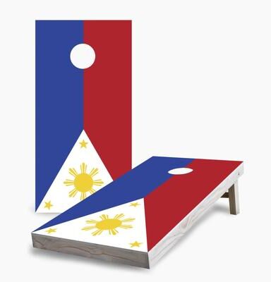 Skip's Garage Philippine Flag Cornhole Boards