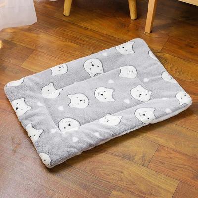 Uplift Treasures Soft Flannel Pet Sleeping Mat grey Bear Heads l (24.01 * 16.14 In) square