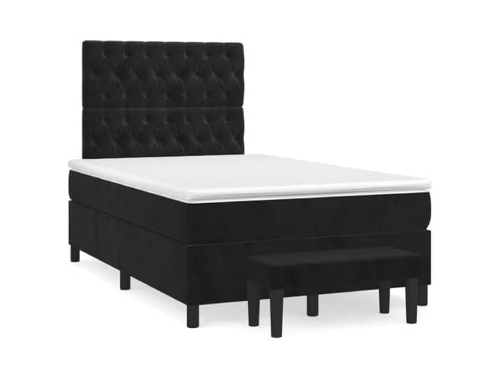 RJPLMFV Lattenrost mit Matratze, Velours, Schwarz, 120 x 190 cm Verstellbarer Kopf, Taschenfedern, mittlere Unterstützung, multifunktionale Bettbank