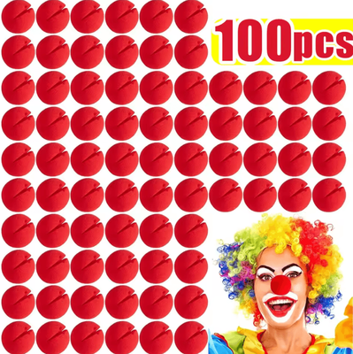 Inspire Curations Red Foam Clown Nose Costume Prop Soft Sponge Nose For Cosplay, Parties And Halloween 100pcs